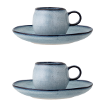 Bloomingville - Espressokopp med fat Sandrine - 2 st. - Blå