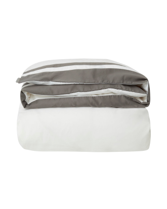 Lexington - Påslakan Hotel Sateen Contrast Duvet Cover - Vit - 220X220