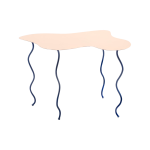 &Klevering - Bord stort Squiggle - Rosa