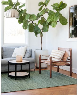 Stil dark green - handvävd ullmatta