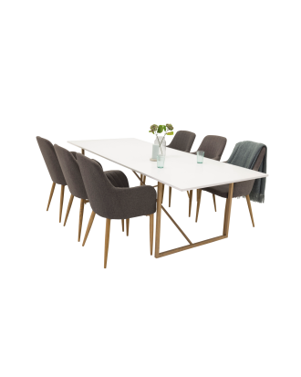 Venture Home - Matgrupp Palace med 6st matstolar Comfort - Vit