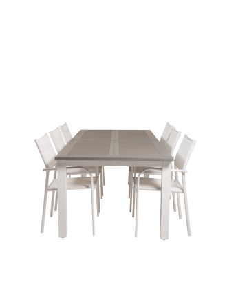 Venture Home - Matgrupp Albany med 6st matstolar Santorini - Grå