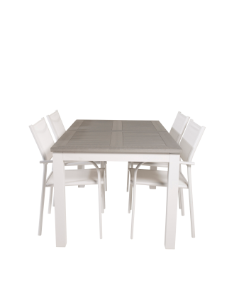 Venture Home - Matgrupp Albany med 4st matstolar Santorini - Grå