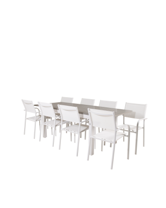 Venture Home - Matgrupp Athena inkl 8st Samos matstolar - Grå