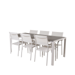 Venture Home - Matgrupp Bliss inkl 6st stapelbar Samos matstolar - Grå