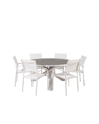 Venture Home - Matgrupp Copacabana med 6st matstolar Santorini - Transparent