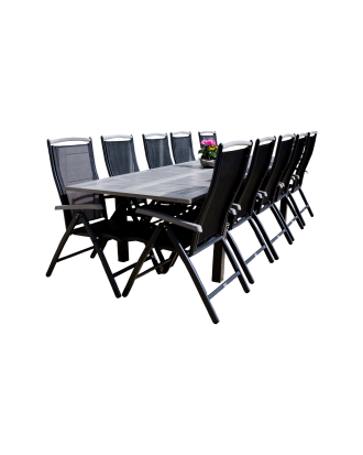 Venture Home - Matgrupp Alf och 10st 5 pos Alf matstol - Grå