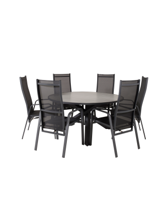 Venture Home - Matgrupp Parma med 6st matstolar Copacabana - Grå