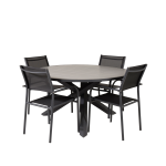 Venture Home - Matgrupp Parma med 4st matstolar Santorini - Grå