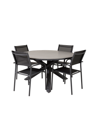 Venture Home - Matgrupp Parma med 4st matstolar Santorini - Grå