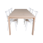Venture Home - Matgrupp Slider med 6st matstolar Mariette - Vit