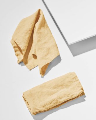 Pastill - Frank servett i franskt lin 2-pack - Gul - 45X45