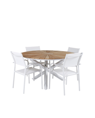 Venture Home - Matgrupp Mexico med 4st matstolar Santorini - Brun