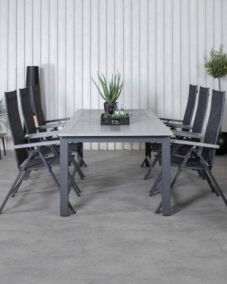 Venture Home - Matgrupp Albany med 6st matstolar Albany - Grå