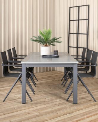 Venture Home - Matgrupp Albany med 6st matstolar Alina - Grå