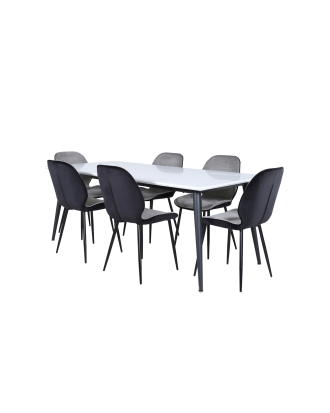 Venture Home - Matgrupp Jimmy med 6 st matstolar Emma - Vit