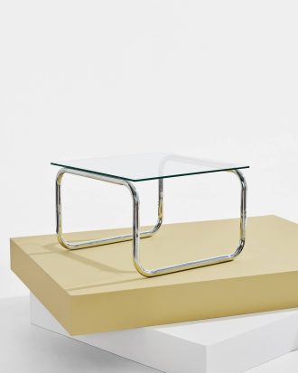 Pastill - Lulu soffbord i glas och krom 60x60 cm - Silver