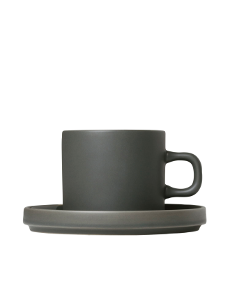 Blomus - Kaffemuggar Med Fat. 2 St Set. Pilar 200ml - Grön