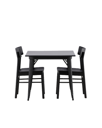 Venture Home - Matgrupp Tempe med 2st matstolar Montros - Svart