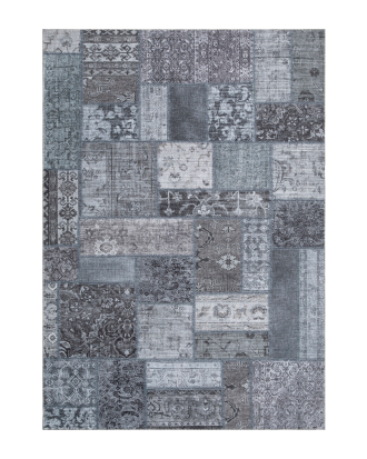 KM Home - Slätvävd Patchwork - Blå - 300X400