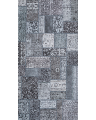 KM Home - Slätvävd Patchwork - Blå - 80X150