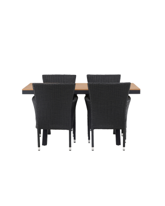 Venture Home - Matgrupp Garcia med 4st matstolar Malina - Natur