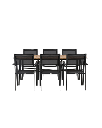 Venture Home - Matgrupp Holmbeck med 6st matstolar Copacabana - Natur