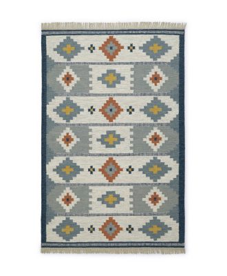 Arholma blå - handvävd ullmatta