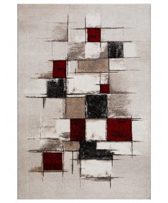 Kingston Abstrakt röd - maskinvävd matta