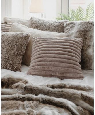 Stripy taupe - kudde i konstmaterial