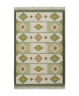 Arholma grön - handvävd ullmatta