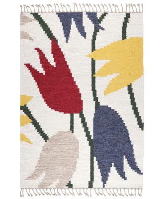 Loupelou red - handvävd ullmatta