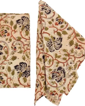 A World Of Craft Black Poppy Tygservett Beige/ - Servetter & Tillbehör Bomull Svart