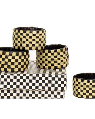A World Of Craft Chess Servettringar 4-pack /vit - Servetter & Tillbehör Palm Svart