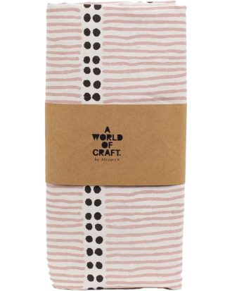 A World Of Craft Dotline Bordsduk 140x260 Cm - Dukar & löpare Bomull Rosa