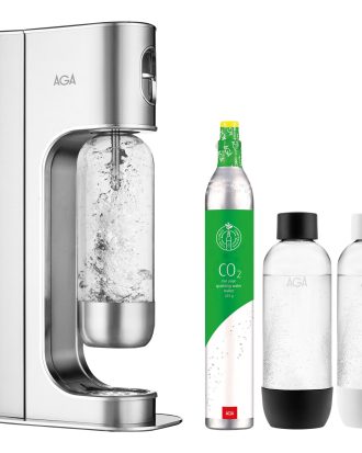 Aga Exclusive Kolsyremaskin Med 2 Pet-flaskor + 1 Kolsyrepatron - Övriga Köksmaskiner Rostfritt Stål