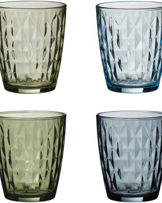 Aida Mosaik Dricks 4-pack 34 Cl Grön - Dricksglas Glas Blå