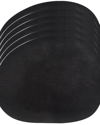 Aida Raw Bordsunderlägg 6-pack - Bordstabletter & Glasunderlägg Läder Svart