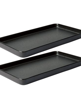 Aida Raw Fat 2-pack - Uppläggningsfat Stengods Titanium Black