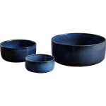 Aida Raw Skålset 3-pack - Serveringsskålar Stengods Midnattsblå