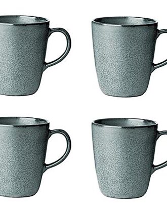 Aida Raw Muggar 4-pack - Kaffekoppar Stengods Northern Green