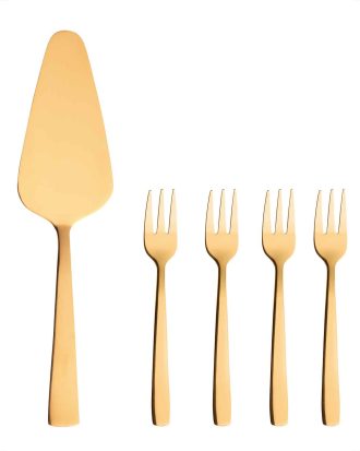 Aida Raw Tårtset 5-pack - Gafflar Rostfritt Stål Guld