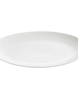 Aida Relief Fat Ovalt 40x31 Cm - Övriga Tallrikar & Fat Porslin Vit