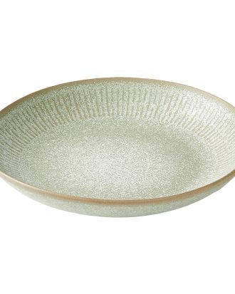 Aida Relief Sopptallrik 22 Cm - Djupa tallrikar Stengods Grön