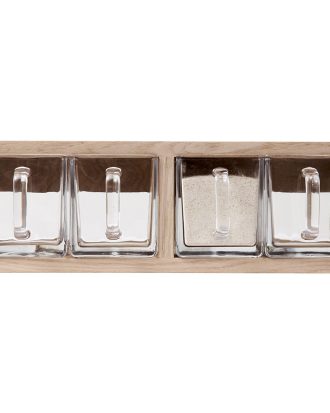 Andersen A-organizer Hylla Med 4 Glasbehållare - Kontor & Arbetsplatsen Ek Vitbetsad Ek