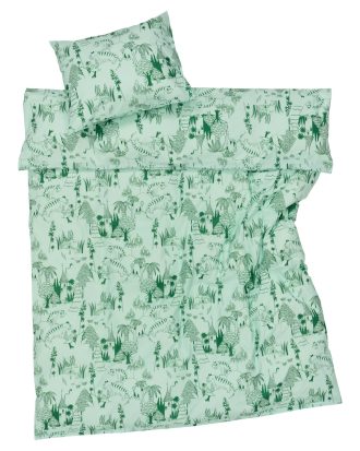 Arabia Moomin Bäddset 150x250 Cm Trädgårdsfest - Bäddset Ekologisk Bomull Grön