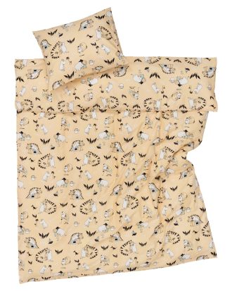 Arabia Moomin Bäddset 150x250 Cm Muminfamiljen - Bäddset Ekologisk Bomull Beige