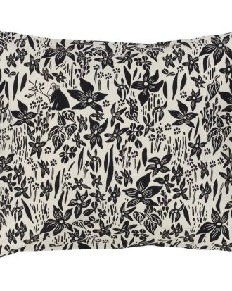 Arabia Moomin Örngott 50x60 Cm Lily Black White - Örngott Ekologisk Bomull Svartvit