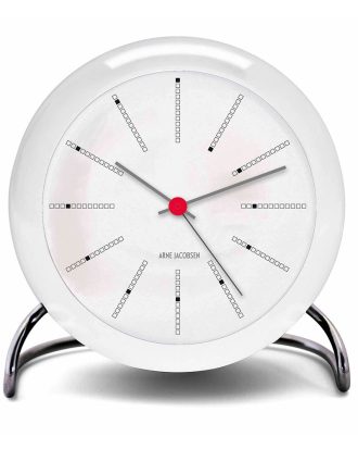 Arne Jacobsen Bankers Bordsklocka - Bordsklockor Glas Vit