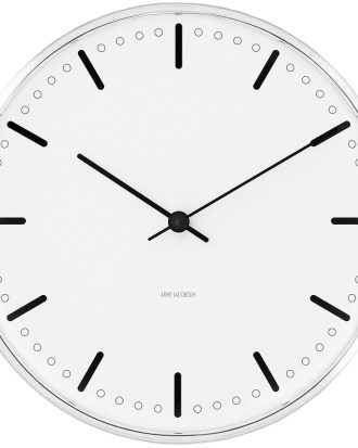Arne Jacobsen City Hall Väggklocka 210 Mm - Väggklockor Aluminium Vit